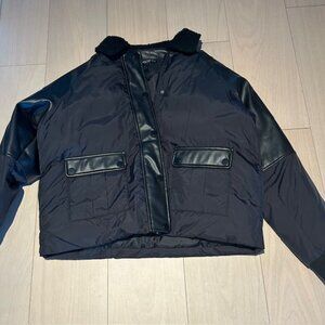 Central Park West New York Black Short Bomber Jacket Mixed Media